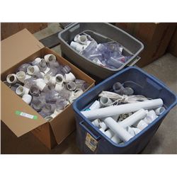 Central Vacuum Fittings w/ 2 Plastic Totes