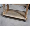 Image 3 : WOODEN WORK TABLE 40.5 BY 21.5 BY 37 HAS CASTERS