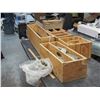 Image 1 : WOODEN TOOLBOX , STORAGE BOX , HAS CONTENTS