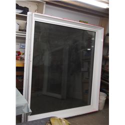 WINDOW WITH FRAME ,,UED,,,66.25 BY 72 3/8" 6.65 INCH THICK TO FLANGE