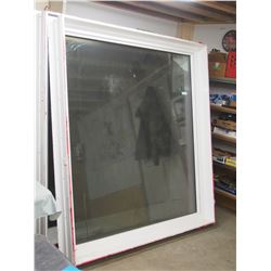 WINDOW WITH FRAME ,,UED,,,66.25 BY 72 3/8" 6.65 INCH THICK TO FLANGE