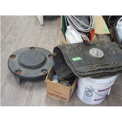 STACKABLE CRATES AND CONTENTS FLOATING PUMP SWITCH , AIR DIFFUSERS, TIN , NAILS