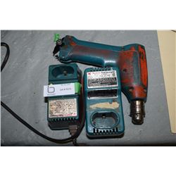 2 Makita Batt Chargers and 1 Drill (No Batteries)