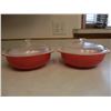 Image 1 : Pyrex "Pink Flamingo" Casserole Dishes with Lids (Chipped)