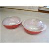 Image 2 : Pyrex "Pink Flamingo" Casserole Dishes with Lids (Chipped)