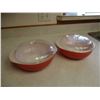 Image 3 : Pyrex "Pink Flamingo" Casserole Dishes with Lids (Chipped)