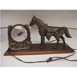 Snider Electric Horse Clock on Base