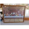 Image 1 : Framed Glass "Last Supper" Picture 17 by 21"
