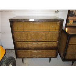 4 Drawer 1960s Dresser 34 by 38.5 by 18"