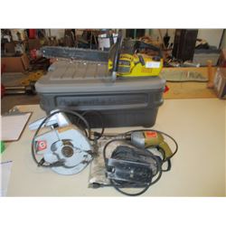 Mastercraft Chain Saw and Skil Saw (Not Tested), and Working Drill and Jigsaw