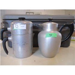 Pair of Aluminum 1960s Coffee Pots