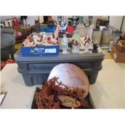 Painted Japanese Figurines and Wooden Ornaments