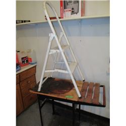 Metal Folding Step Ladder and BBQ Cart