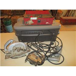 Skilsaws and Drill and Toolbox of Parts