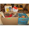 Image 1 : Bird Feeder and Boxes of Lawn Ornaments/Planters
