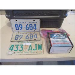 Pair of 1972 SK License Plates and etc.