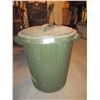 Image 1 : Green Plastic Garbage Can with Lid