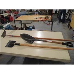 Ice Chipper, Garden Hoe and Spade