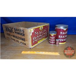 Magic Baking Powder Combo : Wooden Crate & 3 Tins (each different size ...