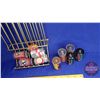 Image 2 : Burgess Battery Store Display Rack with a Variety of Vintage Batteries (19"H)