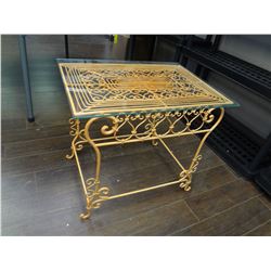 Metal Side table with glass Top