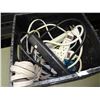 Image 1 : Milk Crate and assorted power bars & extension cords