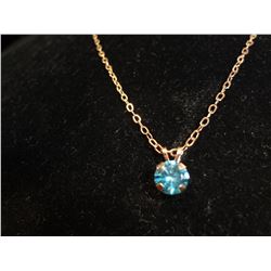 14k Pendant with blue stone