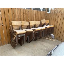 Lot of Apx. 100 Wooden stacking chairs