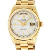 Image 1 : Rolex Mens 18K Yellow Gold Silver Index Quickset President Wristwatch With Rolex