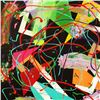 Image 2 : George Marlowe, "Comets" Hand Signed Original Acrylic Painting on Canvas with Le