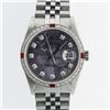Image 6 : Rolex Mens Stainless Steel Meteorite Diamond And Ruby Datejust Wristwatch 36MM