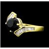 Image 1 : 1.40 ctw Black and White Diamond Ring - 14KT Yellow Gold
