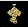 Image 2 : 3.37 ctw Ruby, Emerald, Sapphire and Diamond Pendant-Pin - 18KT Yellow Gold