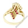 Image 9 : Estate 14kt Yellow Gold 1.44 ctw Diamond & Ruby Cocktail Ring