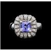 Image 2 : 14KT White Gold 1.52 ctw Tanzanite and Diamond Ring
