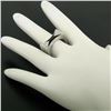 Image 3 : 14K White Gold 0.30 ctw Diamond & Black Enamel Stone Finished Squared Band Ring