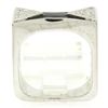 Image 6 : 14K White Gold 0.30 ctw Diamond & Black Enamel Stone Finished Squared Band Ring