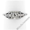 Image 4 : Art Deco Platinum 0.50 ctw Old European Diamond Engagement Ring