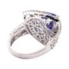 Image 3 : 4.79 ctw Tanzanite and Diamond Ring - 18KT White Gold