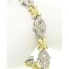 Image 4 : 14k Solid Two Tone Gold Diamond Drenched 3.29 ctw UNIQUE Alternating Link Bracel