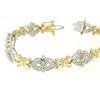 Image 5 : 14k Solid Two Tone Gold Diamond Drenched 3.29 ctw UNIQUE Alternating Link Bracel