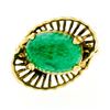 Image 1 : Vintage Handmade 18kt Yellow Gold Oval Jade Solitaire Ring