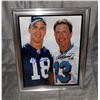 Image 1 : PEYTON MANNING & DAN MARINO AUTOGRAPHED & FRAMED 8X10 PHOTO (MOUNTED MEMORIES)