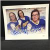 Image 1 : SLAPSHOTS' HANSON BROTHERS TRIPLE SIGNED ART PRINT (JSA COA)