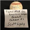 Image 2 : SCOTT LYDY SIGNED AMERICAN LEAGUE BASEBALL OAKLAND ATHLETICS