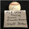 Image 2 : GEOFF JENKINS SIGNED MLB SPRING TRAINING BASEBALL MILWAUKEE BREWERS