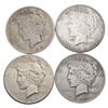 Image 1 : Lot of (4) Peace Silvr Dollars-