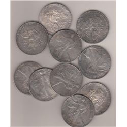 Lot of (10) Random Date US Silver Eagles