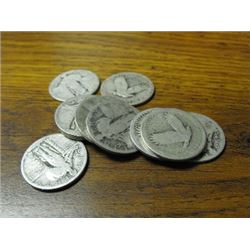 Lot of (10) Standing Liberty Quarters