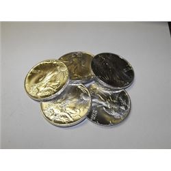 Lot of (5) Silver Eagles Random Dates